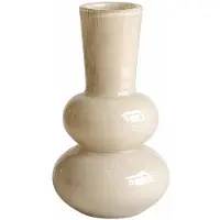 Vase the World Vaas Lindi S Elite Beige Ø15 x H27 cm - Mondgeblazen Glas - Design Vaas - Bloemenvaas - Woondecoratie