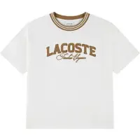 Lacoste T-shirt met tekst - wit Jongens Katoen Ronde hals Tekst - maat 164