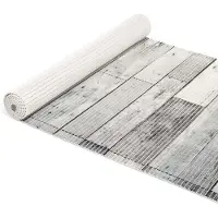 ANRO Badmat Houtlook Grijs 65x280 cm - Antislip - Sneldrogend