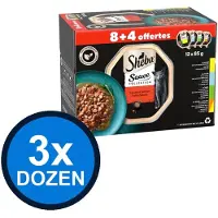 Sheba 3x - Sauce Collection Alu Saus Traiteur Sel Multipack (12x85g) - Kattenvoer Natvoer - 1.02 kg