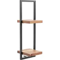 Loftdeur Industriële Wandplank Acaciahout – Wandrek Metaal – 75 × 25 cm – Zwevende Wandplank – Zwart – Shelfie D