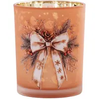 Clayre & Eef Waxinelichthouder Bruin Glas
