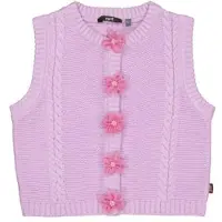 QPI gebreid gilet - lila Paars Meisjes Acryl Ronde hals Effen - maat 134