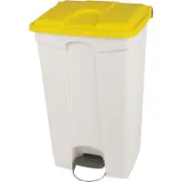 Probbax Pedaalemmer - Container met deksel - Verrijdbaar - HACCP - 90 liter - Geel