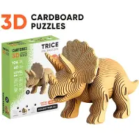 Cartonic -3D PUZZLE Collectible -MINI TRICERATOPS- puzzelen karton 3D DIY Creatief Speelgoed Decoratie Interieur Cadeau Ecologisch Voor kinderen en volwassenen