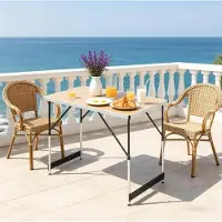 HAUSS SPOLE Campingtafel - Opvouwbaar En In 4 Hoogtes Verstelbaar - Voor Camping Tuin Balkon En Werkplek - Aluminium En MDF - 100x60x73-94 Cm
