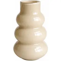 Vase the World Vaas Lomami Elite Beige Ø18 x H30 cm - Mondgeblazen Glas - Design Vaas - Bloemenvaas - Woondecoratie