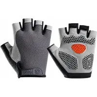 CLOUDY Fietshandschoenen Zomer – Wielrenhandschoenen Korte Vingers – Dempende Padding & Antislip Grip – Unisex – Grijs – Maat XL