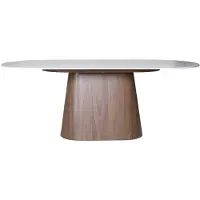 Giga Meubel Eettafel Madia Walnoot Marmer 200cm Ovaal