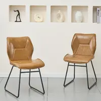 HAUSS SPOLE Eetkamerstoel - Set Van 2 - Ergonomisch En Onderhoudsvriendelijk - Voor Eetkamer En Kantoor - Kunstleer Bruin