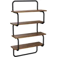 vidaXL 4-laags Wandplank Gerookt eiken 80 x 24,5 x 104 cm Bewerkt hout
