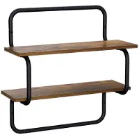 vidaXL Wandrek met 2 niveaus Gerookt eiken 40 x 24,5 x 61 cm