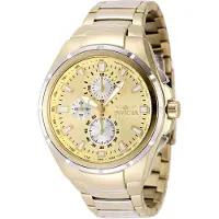 Invicta Sea Vulture 49085 Herenhorloge - Quartz Uurwerk - Roestvrij Staal met Gouden Wijzerplaat - 46 mm