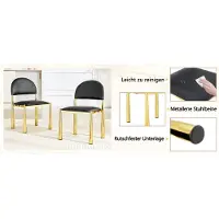 HAUSS SPOLE Eetkamerstoel Set Van 2 - Moderne Designstoel Met Halfronde Rugleuning - Voor Eetkamer En Keuken - Kunstleer - Zwart