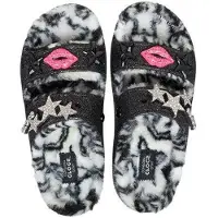 Crocs Classic Cozzzy Disco Glitter Sandalen Zwart/Multi Maat 38/39 US M6/W8