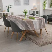 ANRO Tafelkleed Houtlook Meerkleurig Ovaal 240x140cm Met sierband Afwasbaar Waterafstotend