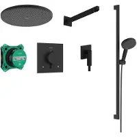 Hansgrohe Raindance Alive S - Doucheset met inbouwthermostaat, inclusief inbouwdeel, diameter 30 cm, 3 straalsoorten, matzwart 24622670