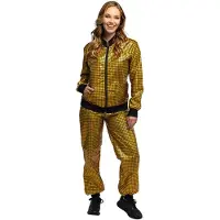 Boland - Trainingspak Disco diamond babe goud (XL) - Volwassenen - Danser/danseres - Old School - Gabber - Foute Party - Themafeest - Carnaval