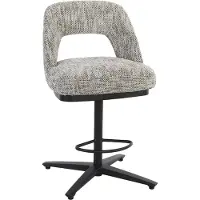 Tower Living Barstoel Caldes Ted 8 Wit/Grijs Draaibaar - Set van 2