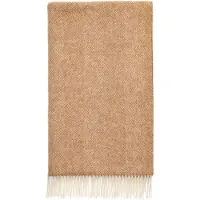 Bronte by moon Plaid Visgraat Camel - Zuivere Scheerwol - 140x185 -