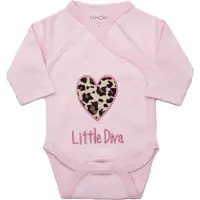 Petit villain Baby romper - tekst - Little diva - hart - kleding - omslagromper - roze