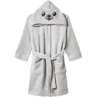 Livarno Kinderbadjas / Grijs / Fleece / Zeehond / Maat 122 /128 / Met Capuchon