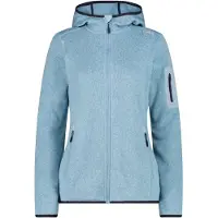 CMP - Women's Jacket Fix Hood Jacquard Knitted 3H19826 - Fleecevest 44, blauw