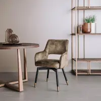 Tower Living Eetkamerstoel Lenno - Groen Stof - 61x61x86cm