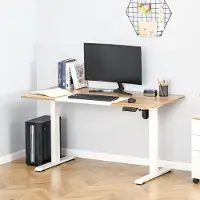 HAUSS SPOLE Bureau - Elektrisch Verstelbaar Zit Sta Bureau Met 4 Geheugenstanden - Voor Kantoor En Werkkamer - Metaal Wit - 140x70x72-116 Cm
