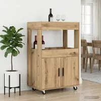 vidaXL Bar Kar Artisanaal eiken 60 x 39.5 x 89 cm Bewerkt hout
