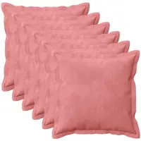 vidaXL Kussensloop 6 st HOUTEN Roze 45 x 45 cm Fluweel
