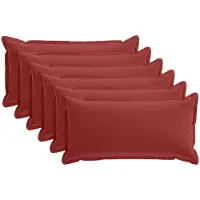 vidaXL Kussensloop 6 st HOUTEN Wijnrood 40 x 80 cm Polyester