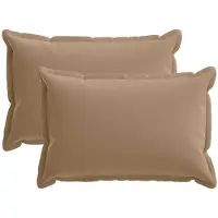 vidaXL Kussensloop 2 st HOUTEN Taupe 50 x 75 cm Polyester