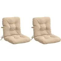 vidaXL 2-delige hoogrugkussen VIANEN 2 pcs 100% Polyester Crèmekleurig