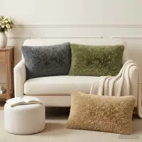 vidaXL Kussensloop 2 st HEERLEN Groen 50 x 75 cm PV Fleece