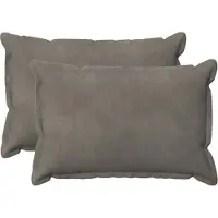vidaXL Kussensloop 2 st HOUTEN Lichtgrijs 50 x 70 cm Fluweel