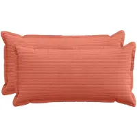 vidaXL Kussensloop 2 st HOUTEN Rood Oranje 40 x 80 cm corduroy