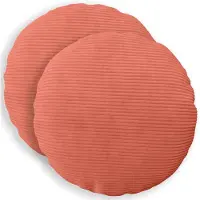 vidaXL Kussensloop 2 st HEERLEN Rood Oranje Diam. 40 cm corduroy