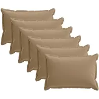 vidaXL Kussensloop 6 st HOUTEN Taupe 50 x 70 cm Polyester