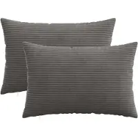 vidaXL Kussensloop 2 st HEERLEN Donkergrijs 50 x 80 cm corduroy