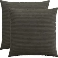 vidaXL Kussensloop 2 st HEERLEN Antracietkleurig 65 x 65 cm corduroy