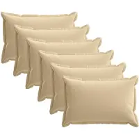 vidaXL Kussensloop 6 st HOUTEN Beige 30 x 50 cm Polyester