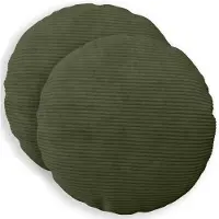 vidaXL Kussensloop 2 st HEERLEN Groen Ø 50 cm corduroy
