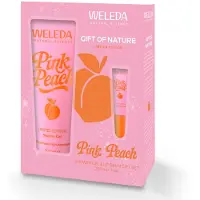 Weleda Pink Peach Cadeauset – Limited Edition Douchegel & Lippenbalsem – Cadeauverpakking - Perzik, Sinaasappel & Jasmijn - 100% Natuurlijke Ingrediënten