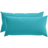 vidaXL Kussensloop 2 st HEERLEN Turquoise 40 x 80 cm Polyester