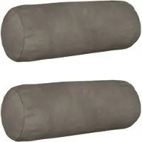 vidaXL Kussensloop 2 pcs HEERLEN Lichtgrijs Ø 15 x 40 cm Fluweel