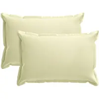 vidaXL Kussensloop 2 st HOUTEN Crèmekleurig 50 x 70 cm Polyester
