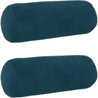 vidaXL Kussensloop 2 st HEERLEN Blauw Diam. 15 x 40 cm fluweel