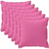 vidaXL Kussensloop 6 st HOUTEN Roze 70 x 70 cm Polyester