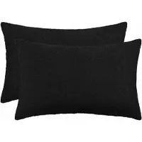 vidaXL Kussensloop 2 st HEERLEN Zwart 50 x 70 cm Bouclé